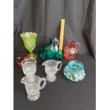 Collection Of Victorian And Early 1900s Stunning Glass Ware Cranberry Glass, irredescent ect