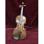 Hans Joseph hauer small violin with label.