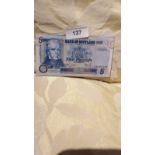 Bank of Scotland £5 note Uncirculated sealed 4th jan 1995.