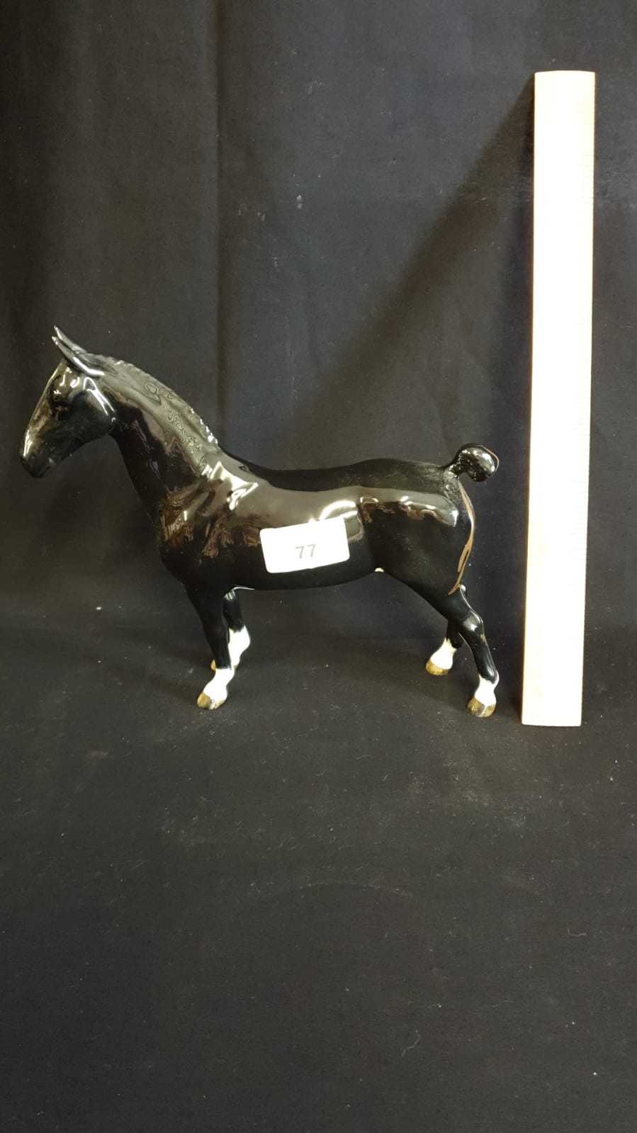 Rare Hackney Pony In Black With White Socks And Nose Gold Stamped