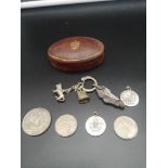 Small lot of collectable coins and collectable keyring etc.