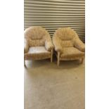 Pair of lime deco style arm Chairs.