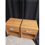 Pair of modern contemporary bed side cabinets.