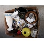 Box of collectables includes wedgewood etc.