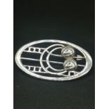 Silver Hall marked rennie macintosh design brooch.