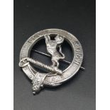 Heavy silver Hall marked scottish brooch loch moich makers TE.