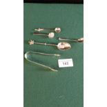 Selection Silver Hallmarked Spoons ect Sugar Nips, Mustard Spoons ect