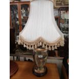 Large Oriental Table Lamp and Shade
