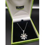 Ornate Silver Floral Pendant Necklace. Pic 215a