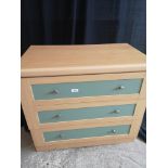 Modern contemporary 3 drawer chest.