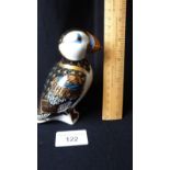 Royal Crown Derby puffin . 12cm in height with button .