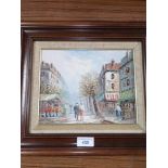 Oil Painting of Eastern town street scene signed barlett.