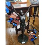 Tiffany style angel figural table lamp 1 piece af.