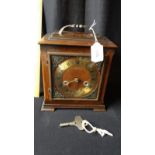 Good Quality Smiths Enfield Mantel Clock With Key And Pendulum