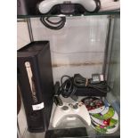 Xbox 360 Console with leads and games.