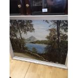 Oil Painting of scottish loch Rannoch signed c monk.