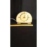 Art Deco Electric Mantel Clock With Brass Base