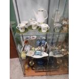 3 shelfs of miscellaneous clocks etc.