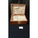 Lovely 4 Tier Wooden Fly Box With Brass Fasteners Full Flies.