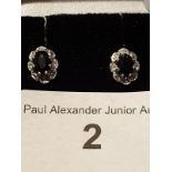 Pair of 9ct Gold Sapphire& Diamond Mounted Stud Type Earrings.