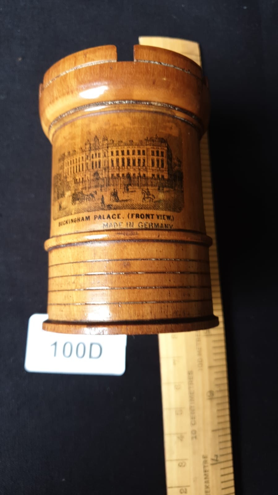 Rare Mauchline ware pen / pencil holder buckingham palace front view. - Image 2 of 2