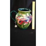 Large Rare Early Moorcroft Water Jug In Orchid Pattern 26cm In Height