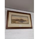 Water colour of coastel scene signed BS Goatfell dated 1896.