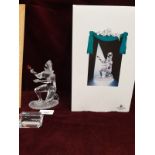 Large Swarovski Masquerade Harlequin Figure With Box and Plaque