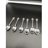 Set of 6 silver Hall marked sheffield spoons makers TB&S.
