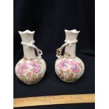 Pair of ivory blush style vases.
