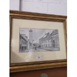 Fife Town scene print signed John dryburgh