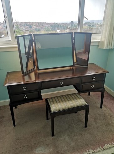 Stag minstrel dressing table with stool.