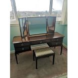 Stag minstrel dressing table with stool.
