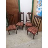 Set of 4 19th century art nouveau chairs.