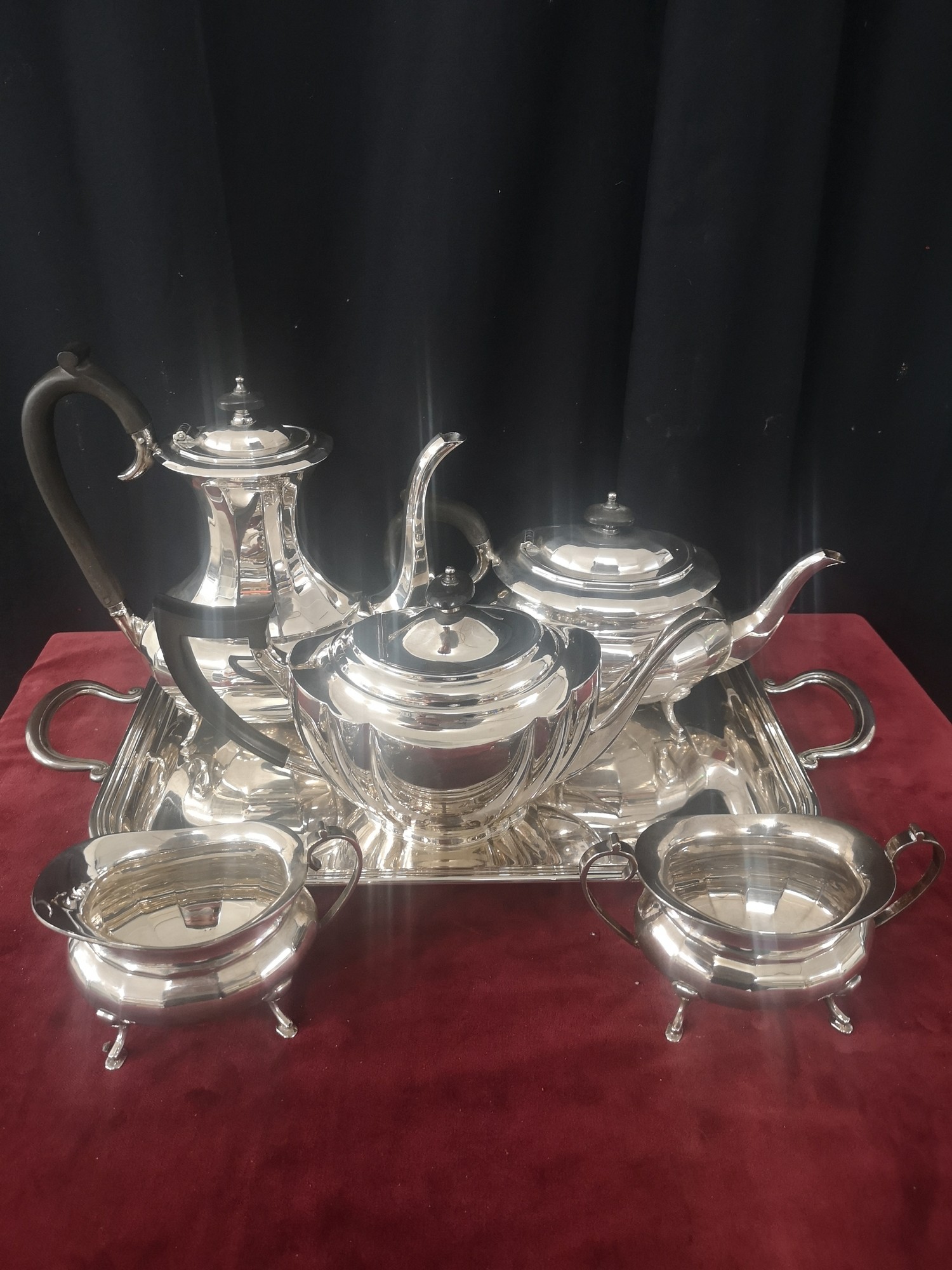 6 piece sheffield silver plated tea service. - Image 2 of 2