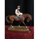 Signed John skeating limited edition horse with Jockey on plinth.