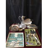 Lot of Silver plated wares includes cutlery, silver plated tureen etc.
