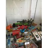 Shelf of playworn vehicles etc.