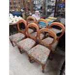Set of 6 victorian ball back chairs.
