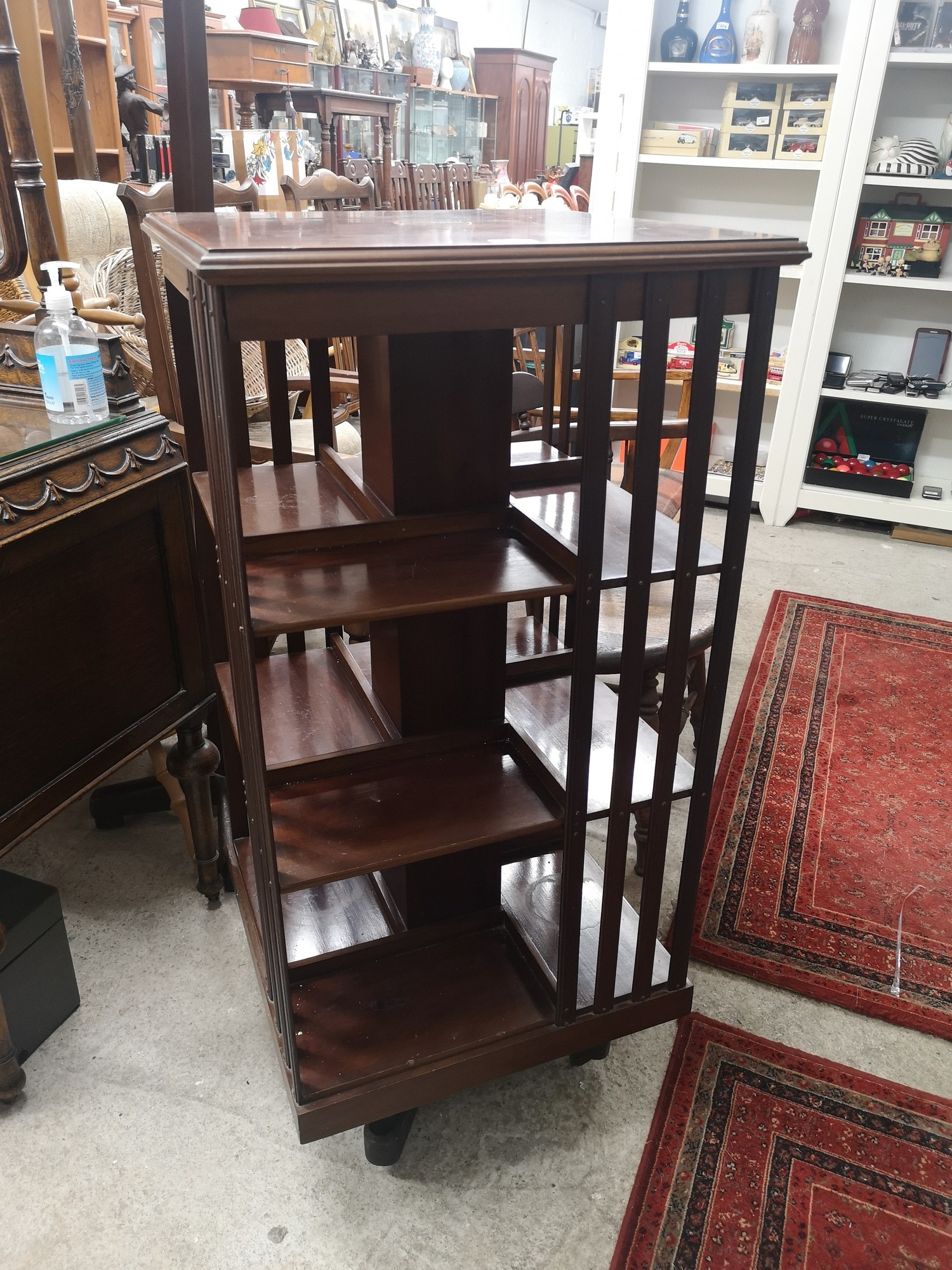 Large Edwardian revolving bookcase.