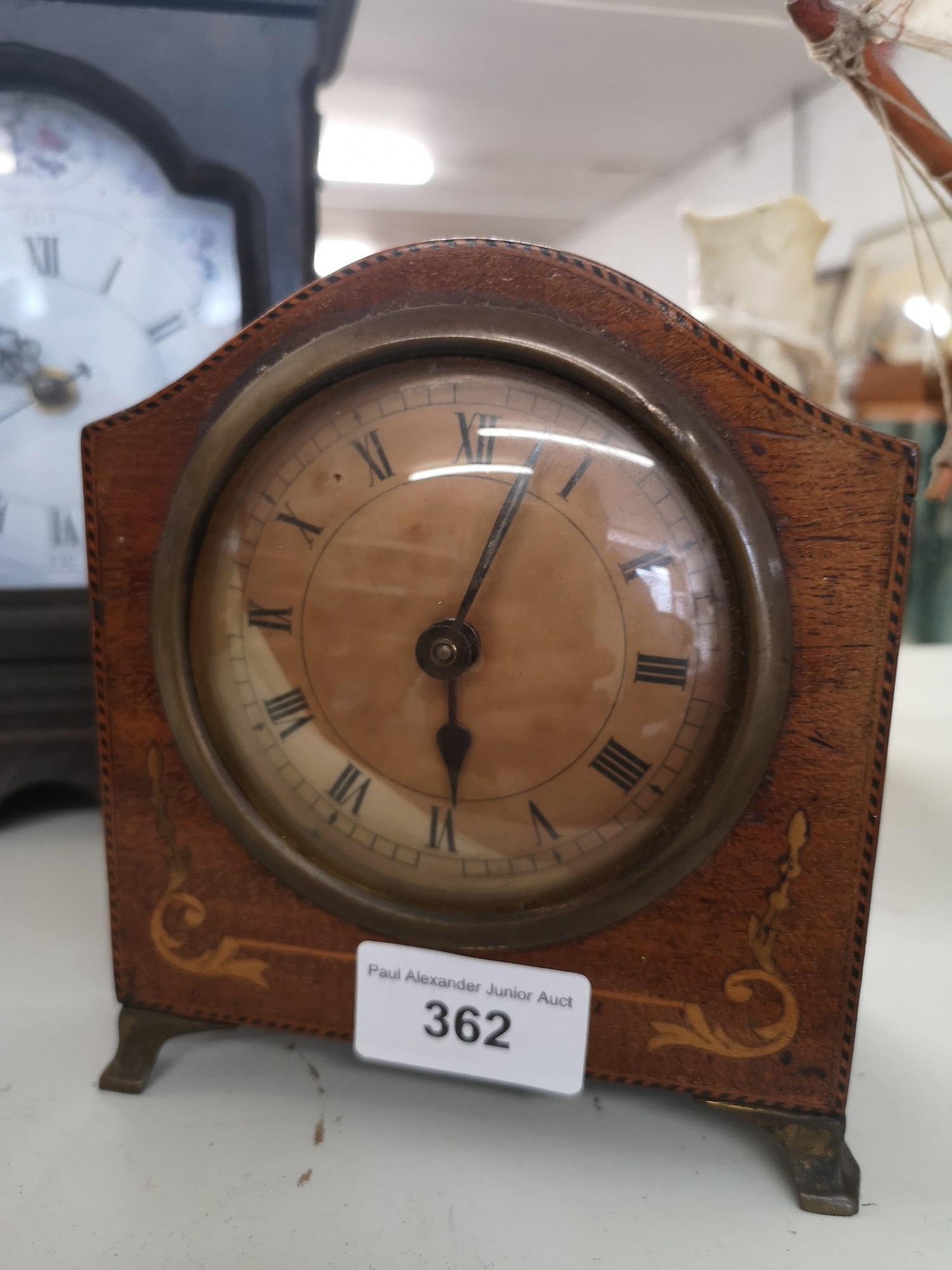 Edwardian inlaid clock together with other. - Image 2 of 3