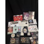 Collection of British proof coins, euro proof coins etc.