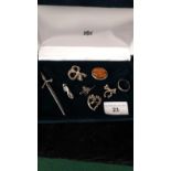 Selection of silver jewellery etc .
