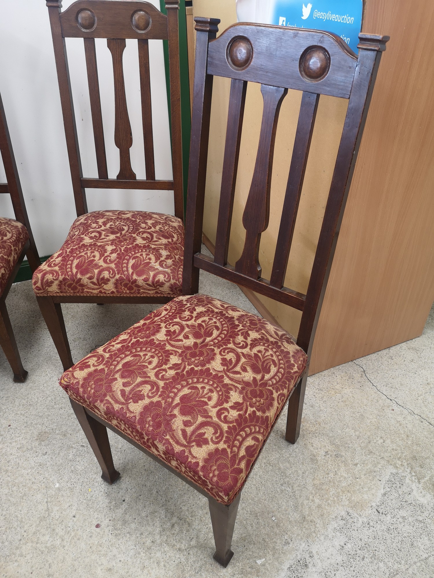 Set of 4 19th century art nouveau chairs. - Image 2 of 5