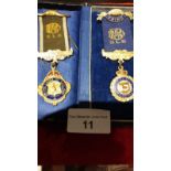 2 Grand Lodge Jewels 1 silver Hallmarked .