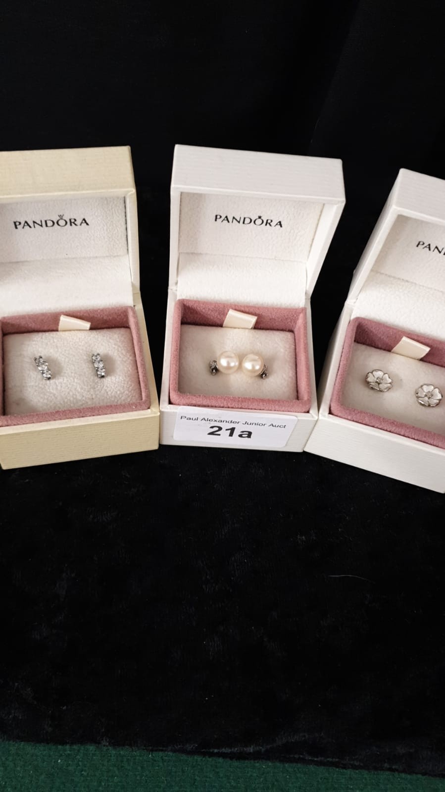 3 Sets of Pandora Earrings .