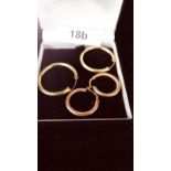 2 Pairs of 9ct gold hoop earrings . 4 grams .