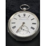Silver Hall marked pocket watch tho Russell sons liveepool and London. Non runner.