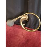 Vintage mounted brass horn..