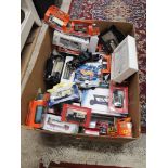 Box of models to include Eddie Stobart crane, trucks, other models etc.